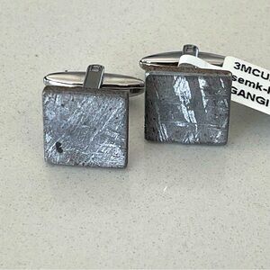 One of a kinds Gideon Meterorite slices with cuff link backs